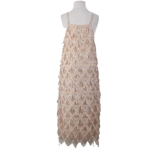 Hayden Dress NEW Sz S Tan Gold Sequin Lined Pockets 100% Polyester Dress
