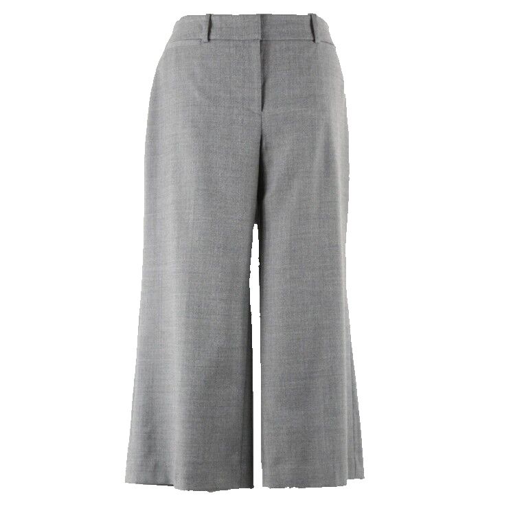 White House Black Market NEW NELL Sz 6 x 22 Grey Crop Wool Polyester Blend Pant