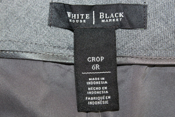 White House Black Market NEW NELL Sz 6 x 22 Grey Crop Wool Polyester Blend Pant