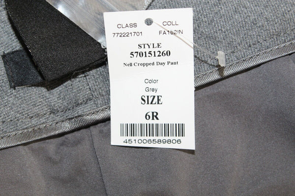 White House Black Market NEW NELL Sz 6 x 22 Grey Crop Wool Polyester Blend Pant