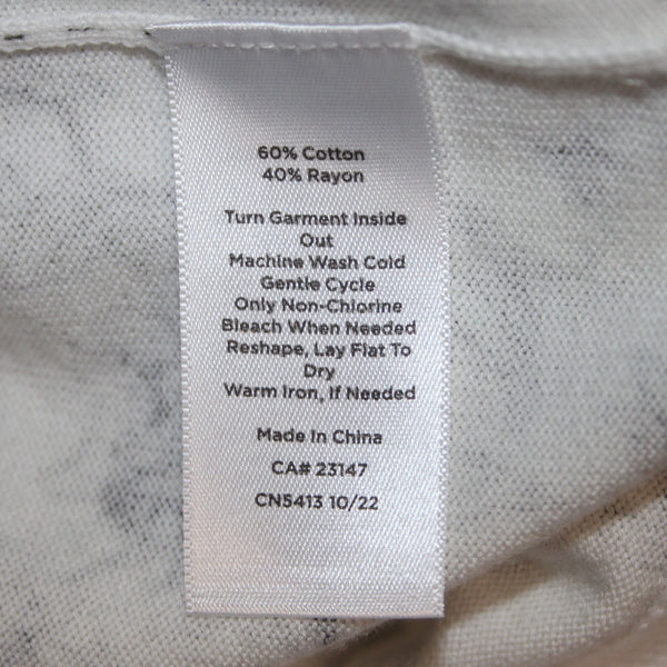 Talbots Top NEW $90 Sz PS White Black Butterflies  Short Sleeve Cotton Rayon Top