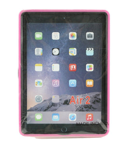 NEW 7 x 10 Hot Pink Rubber Black Plastic iPad Air 2 Case w Stand
