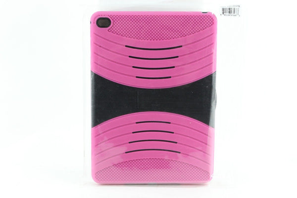 NEW 7 x 10 Hot Pink Rubber Black Plastic iPad Air 2 Case w Stand