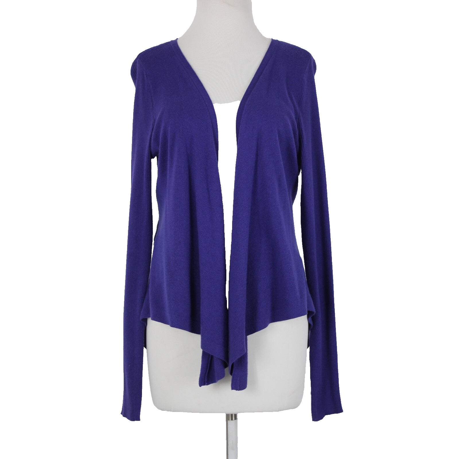Simply Vera Sz M Purple Asymmetrical Draped Cotton Rayon Wrap Sweater