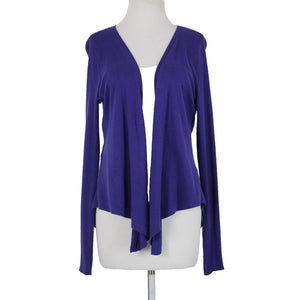 Simply Vera Sz M Purple Asymmetrical Draped Cotton Rayon Wrap Sweater