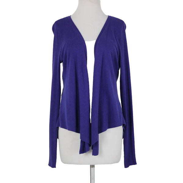 Simply Vera Sz M Purple Asymmetrical Draped Cotton Rayon Wrap Sweater