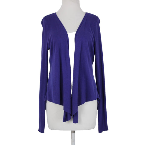 Simply Vera Sz M Purple Asymmetrical Draped Cotton Rayon Wrap Sweater