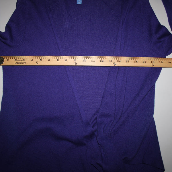 Simply Vera Sz M Purple Asymmetrical Draped Cotton Rayon Wrap Sweater