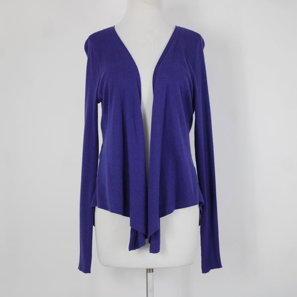 Simply Vera Sz M Purple Asymmetrical Draped Cotton Rayon Wrap Sweater