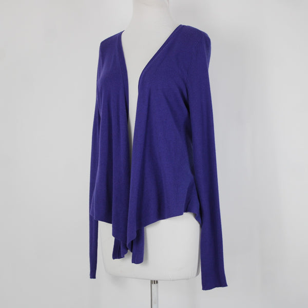 Simply Vera Sz M Purple Asymmetrical Draped Cotton Rayon Wrap Sweater