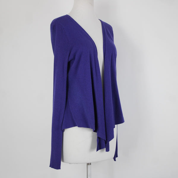 Simply Vera Sz M Purple Asymmetrical Draped Cotton Rayon Wrap Sweater