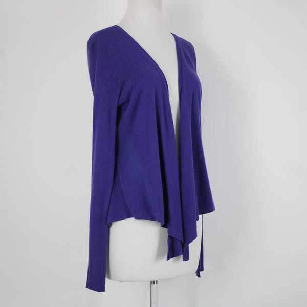 Simply Vera Sz M Purple Asymmetrical Draped Cotton Rayon Wrap Sweater