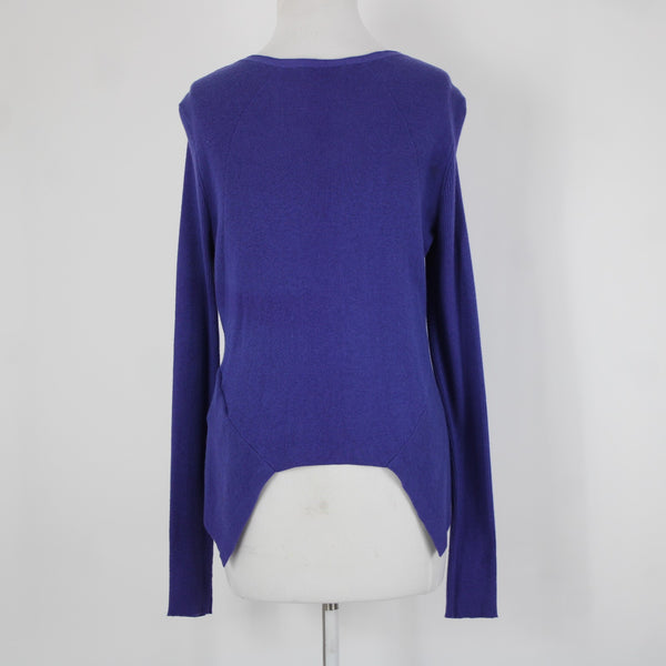 Simply Vera Sz M Purple Asymmetrical Draped Cotton Rayon Wrap Sweater