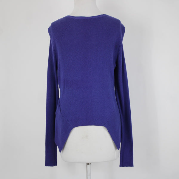 Simply Vera Sz M Purple Asymmetrical Draped Cotton Rayon Wrap Sweater