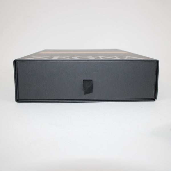 Zegna 14 x 10 x 3 Black Tan Pull Out Gift Box