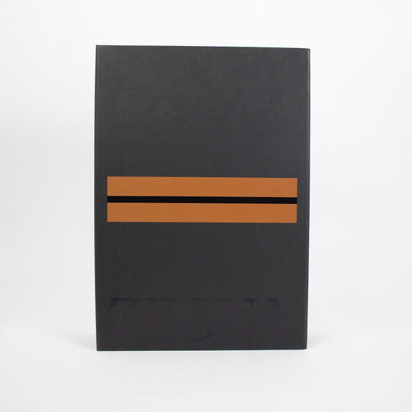Zegna 14 x 10 x 3 Black Tan Pull Out Gift Box