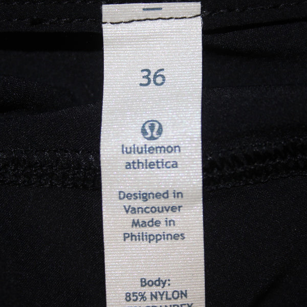 Lululemon Pant Sz 36 Black Pockets Straight Leg Nylon Spandex Pant