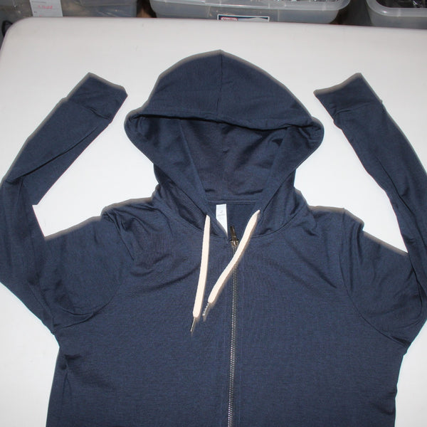 Glyder AW Jacket Sz S Navy Blue Zipper Pockets Hooded Polyester Elastane Jacket