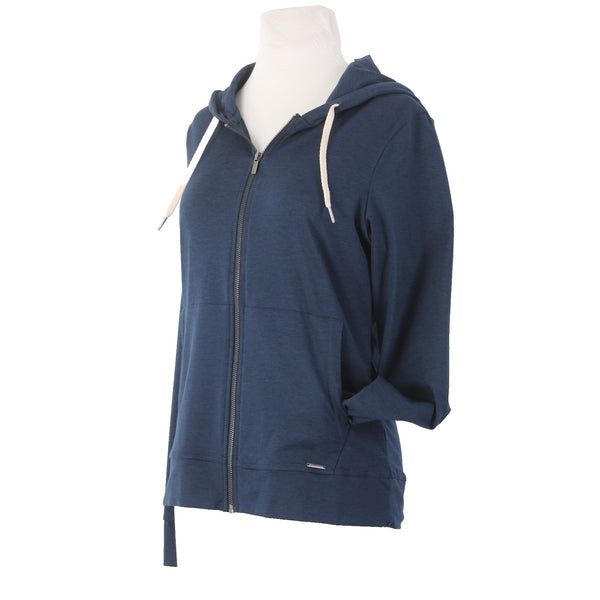 Glyder AW Jacket Sz S Navy Blue Zipper Pockets Hooded Polyester Elastane Jacket