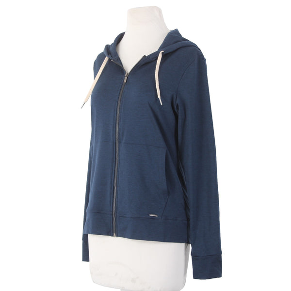Glyder AW Jacket Sz S Navy Blue Zipper Pockets Hooded Polyester Elastane Jacket