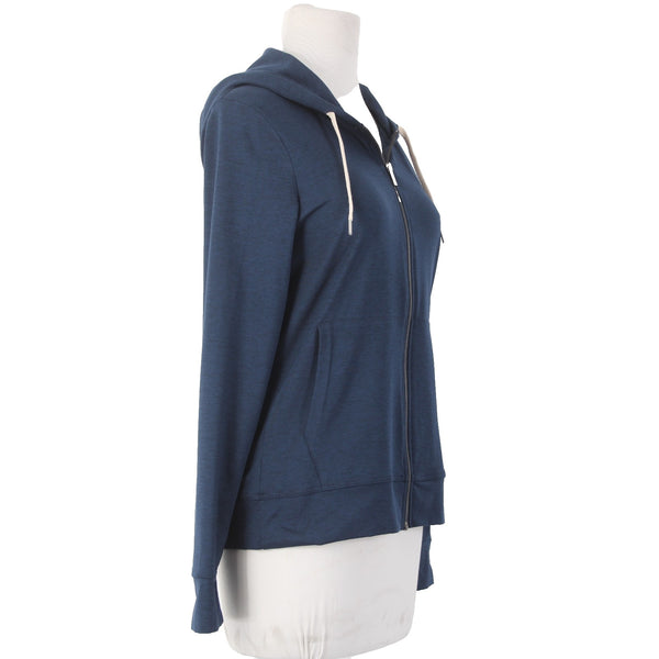 Glyder AW Jacket Sz S Navy Blue Zipper Pockets Hooded Polyester Elastane Jacket