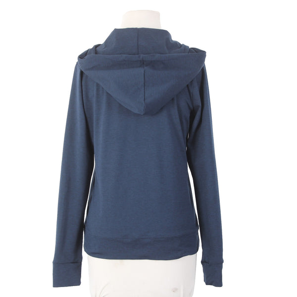 Glyder AW Jacket Sz S Navy Blue Zipper Pockets Hooded Polyester Elastane Jacket