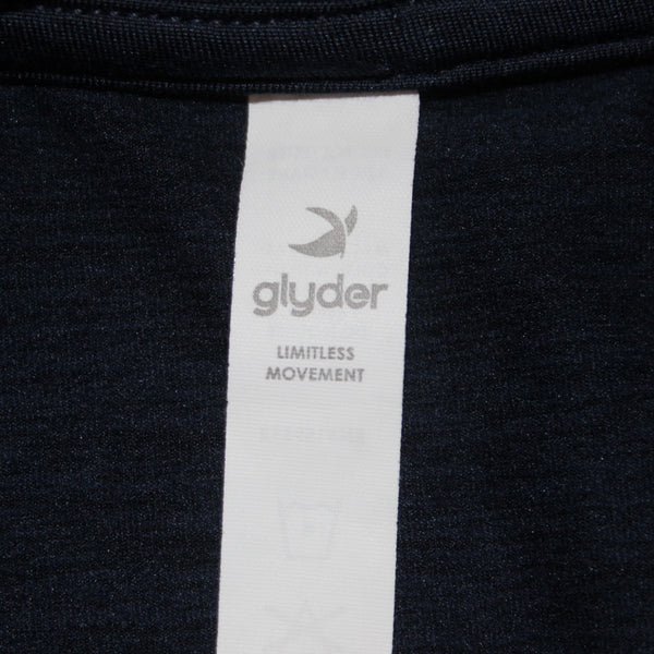 Glyder AW Jacket Sz S Navy Blue Zipper Pockets Hooded Polyester Elastane Jacket
