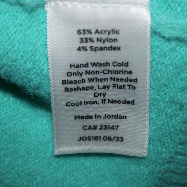 Talbots Petites Sz LP Aqua Blue Knit Long Sleeve Acrylic Nylon Spandex Sweater