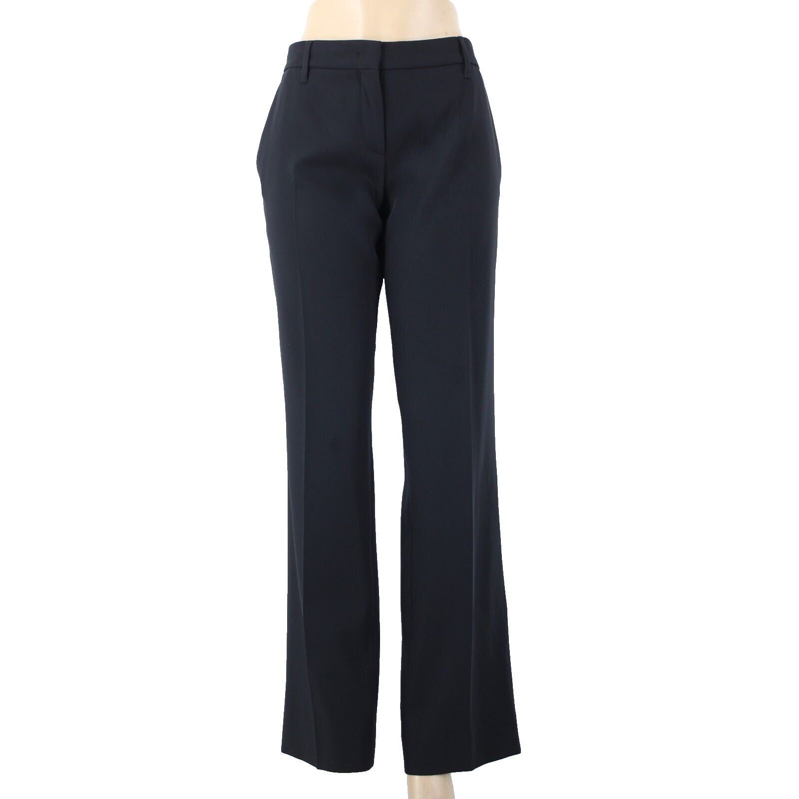 Prada Sz 46 x 33.5 Navy Slash Pockets No Fabric Label Dress Pant