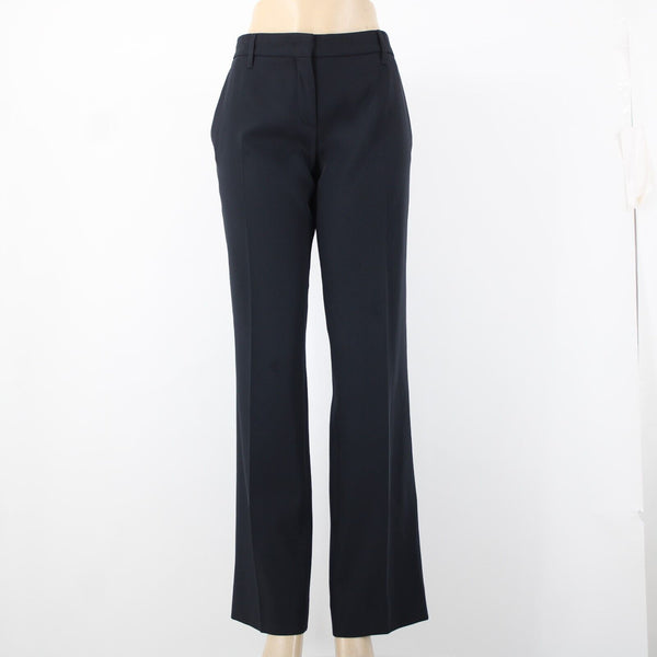 Prada Sz 46 x 33.5 Navy Slash Pockets No Fabric Label Dress Pant