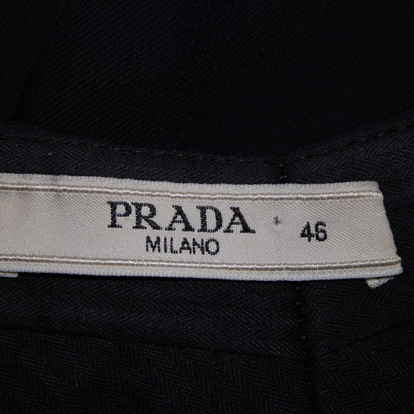 Prada Sz 46 x 33.5 Navy Slash Pockets No Fabric Label Dress Pant