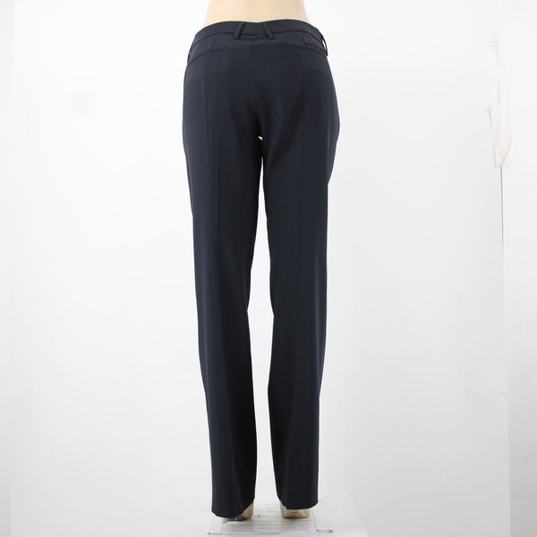 Prada Sz 46 x 33.5 Navy Slash Pockets No Fabric Label Dress Pant
