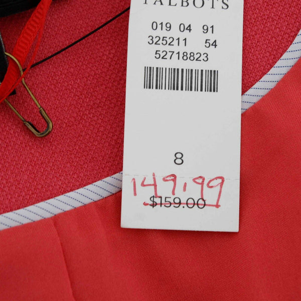 Talbots NEW $150 Aberdeen Sz 8 Coral Pink Lined Cotton Nylon Poly Jacket