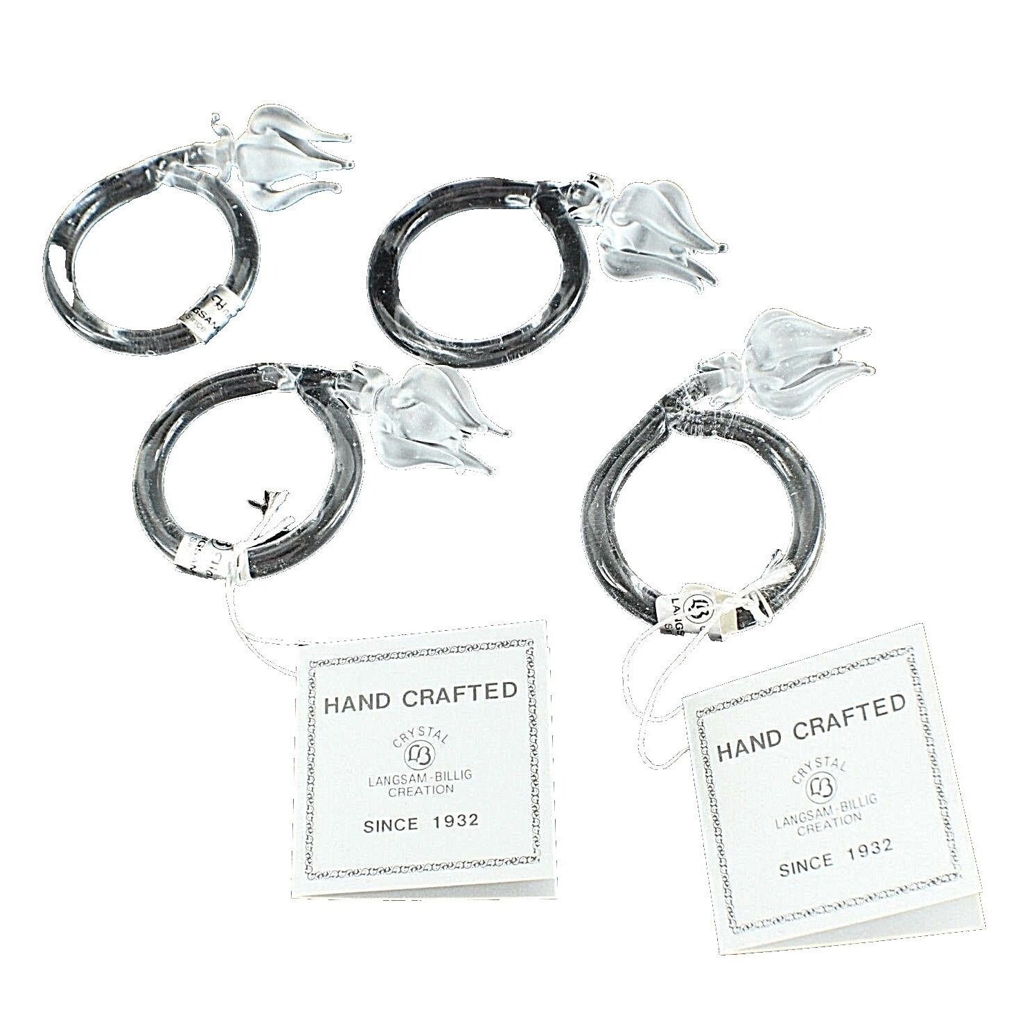 Langsam Billig Creation Set of 4 Handcrafted Blossom Crystal Napkin Rings