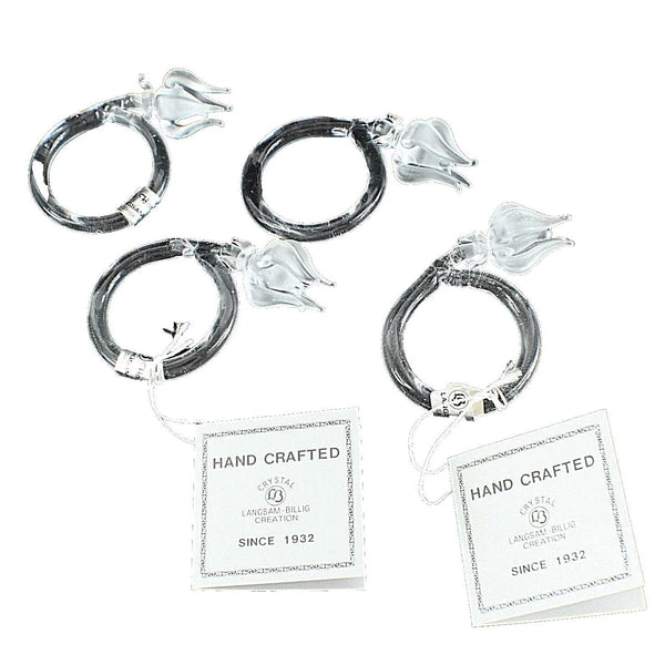 Langsam Billig Creation Set of 4 Handcrafted Blossom Crystal Napkin Rings