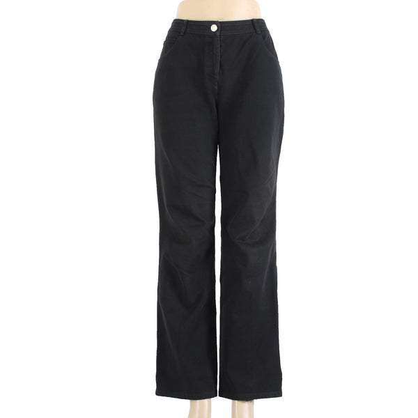 St John Jeans Sz 6 x 30 Black Five Pockets Straight Leg Jeans