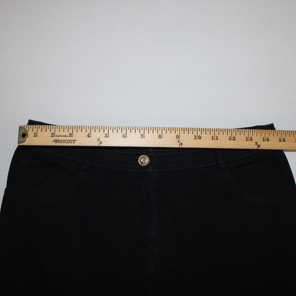 St John Jeans Sz 6 x 30 Black Five Pockets Straight Leg Jeans