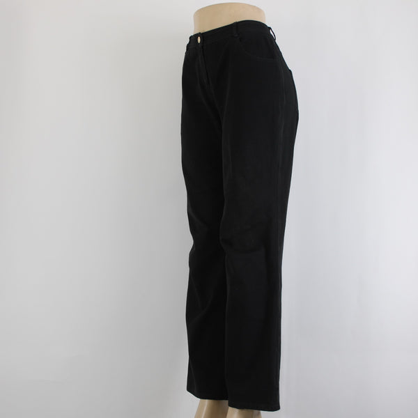 St John Jeans Sz 6 x 30 Black Five Pockets Straight Leg Jeans