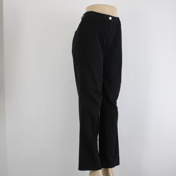 St John Jeans Sz 6 x 30 Black Five Pockets Straight Leg Jeans