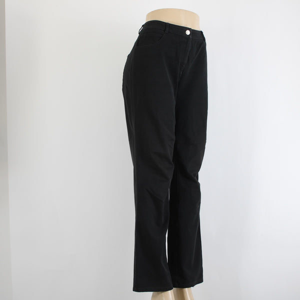 St John Jeans Sz 6 x 30 Black Five Pockets Straight Leg Jeans
