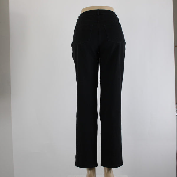 St John Jeans Sz 6 x 30 Black Five Pockets Straight Leg Jeans