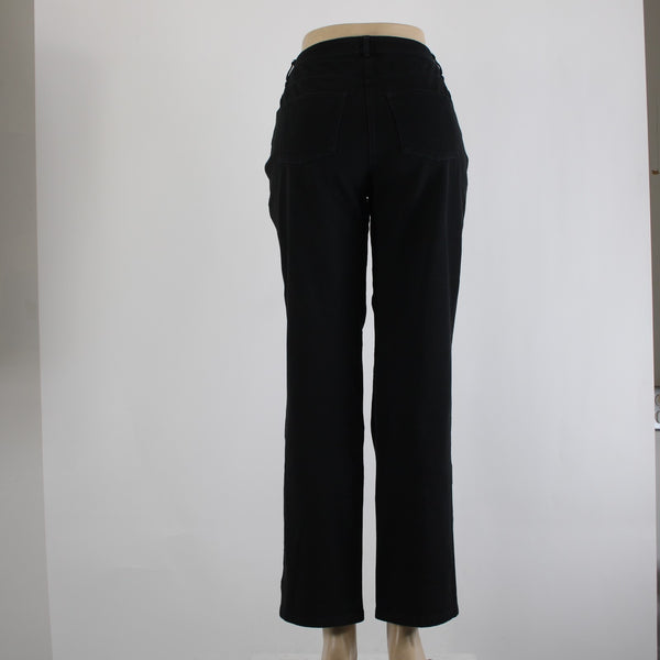St John Jeans Sz 6 x 30 Black Five Pockets Straight Leg Jeans