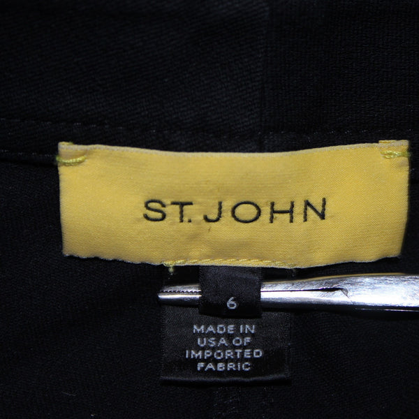 St John Jeans Sz 6 x 30 Black Five Pockets Straight Leg Jeans