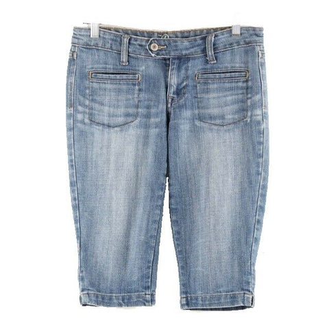 Old Navy The Diva Sz 4 x 15 Faded Blue Bermuda Cotton Blend Jean Shorts