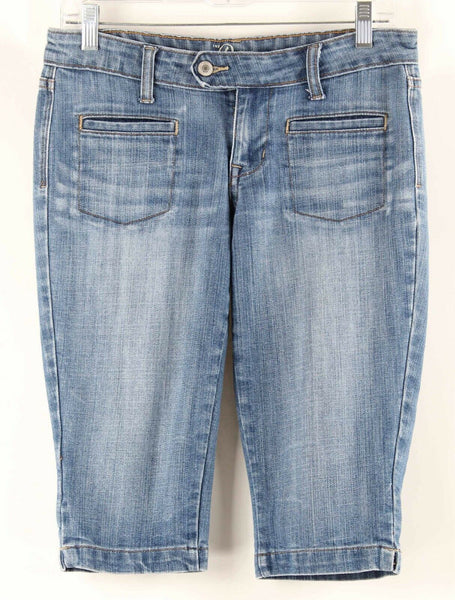 Old Navy The Diva Sz 4 x 15 Faded Blue Bermuda Cotton Blend Jean Shorts