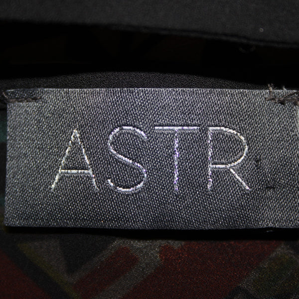 Astr Sz XS Black Multi Color V Neck Lined Sleeveless 100% Polyester Dress