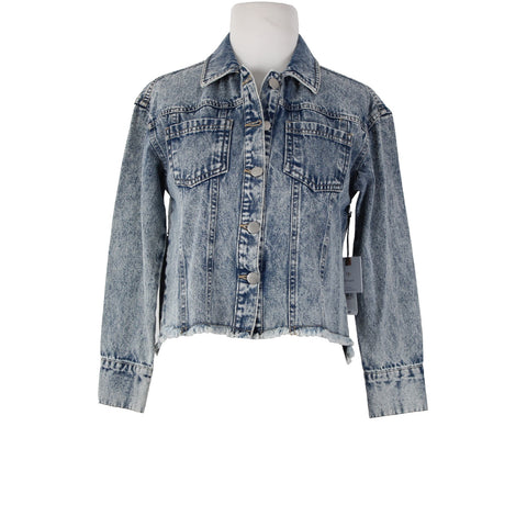 Originality NEW $58 Sz M Blue Denim Rock N Roll Patch 100% Cotton Jacket