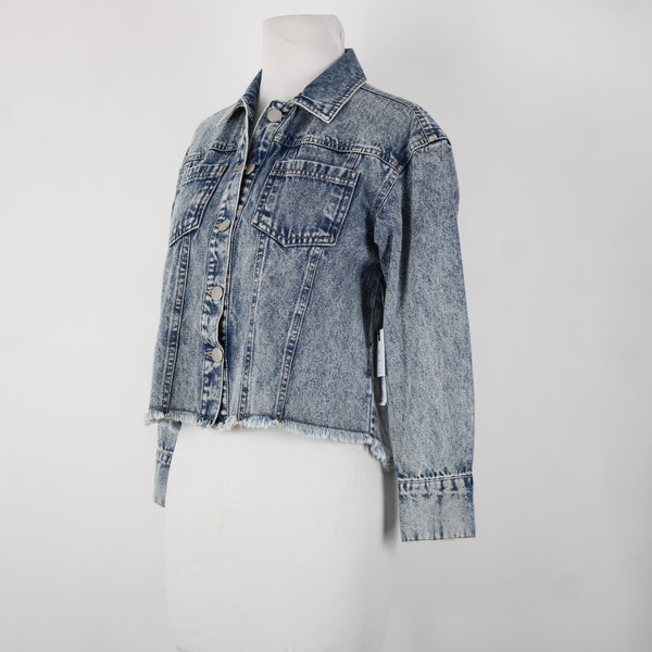 Originality NEW $58 Sz M Blue Denim Rock N Roll Patch 100% Cotton Jacket