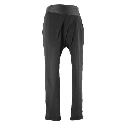 Cameo XS x 27" Black Front Side Swept Pleat 100% Poly Skinny Pant