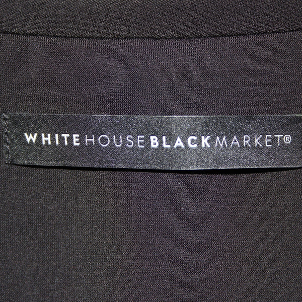 White House Black Market NEW $140 Sz 6 Black Zipper Pkt Poly Spandex Moto Jacket